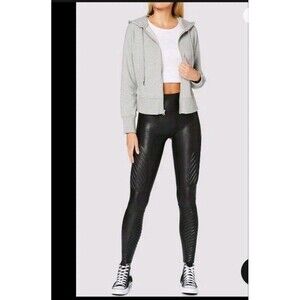 NWT Spanx Very Black Faux Leather Moto Leggings Size 1X